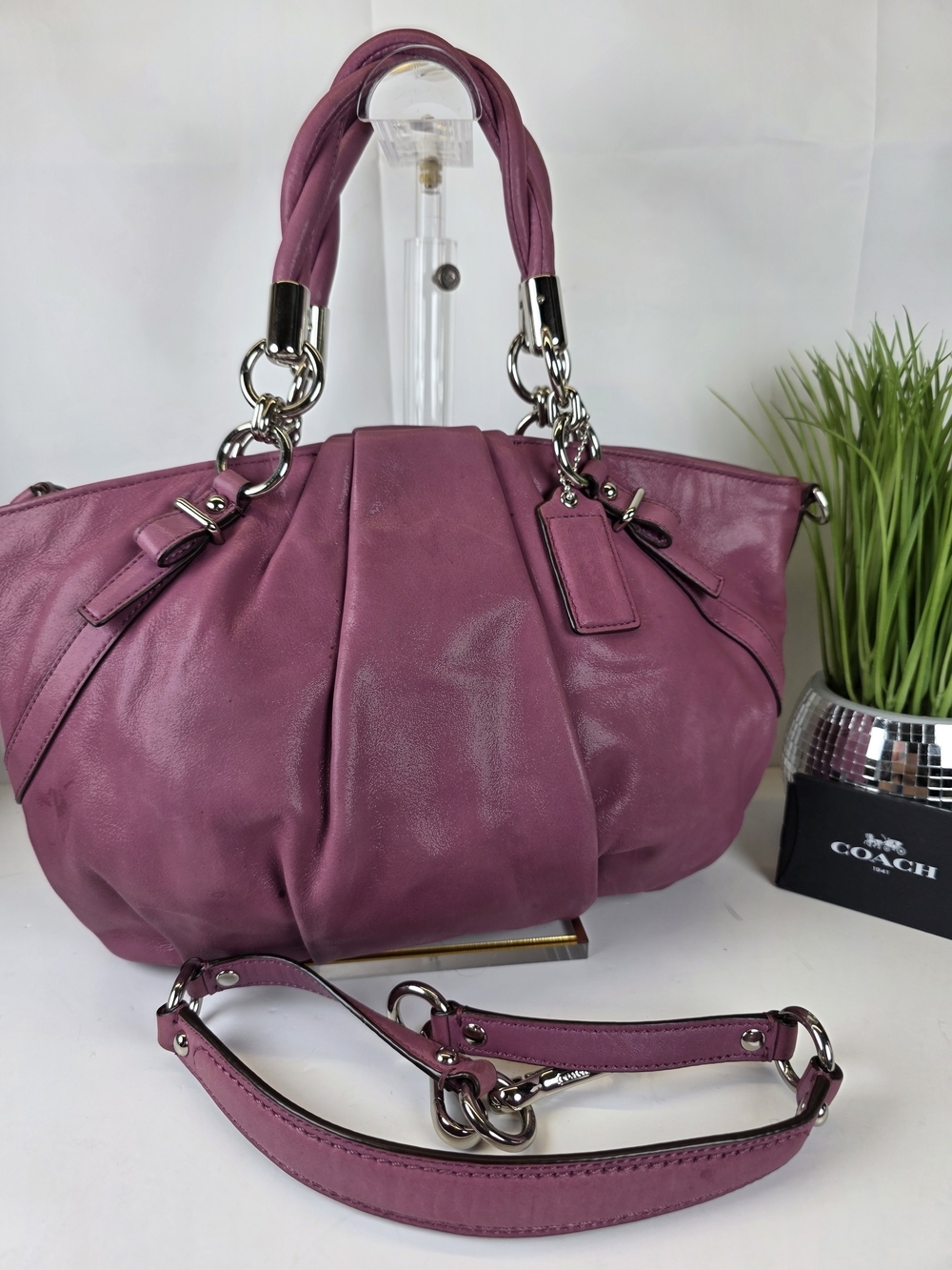 Coach Y2K Sofia Madison Shimmery Purple Lilac Satchel Shoulder Rare Bag